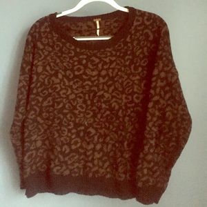 Free People cheetah sweater